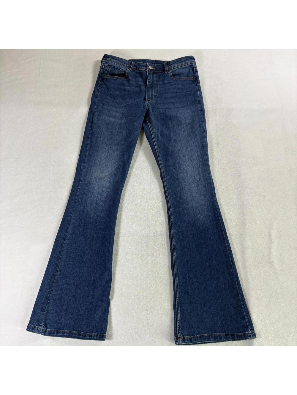 Mini Flare High Rise Jeans &Denim Tag 12 Fits Like 29X31 Blue Y2K Stretch